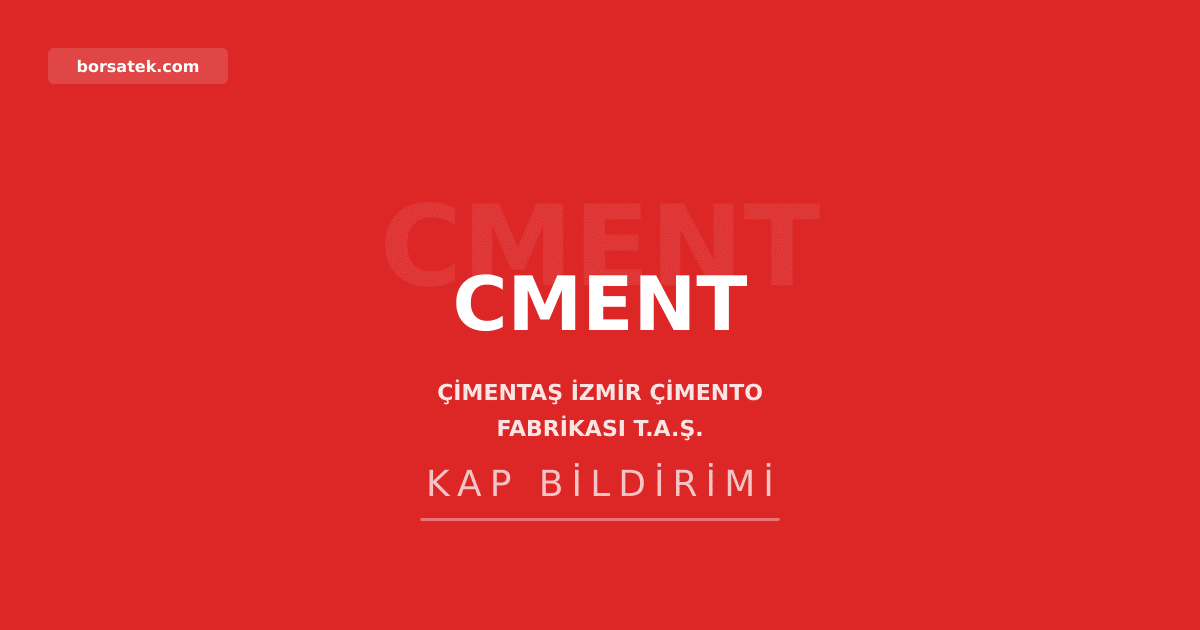 Çimentaş'tan pay sahiplerine kaydileştirme için son çağrı Borsatek