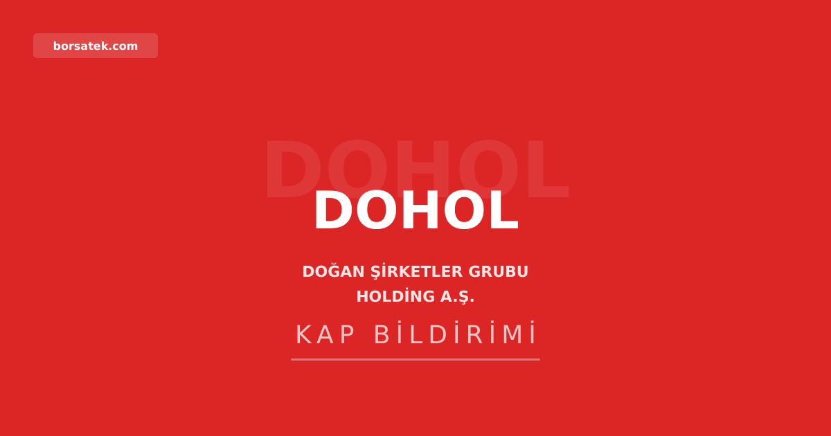 Doฤan Holding'den YTM'ne baลvuru uyarฤฑsฤฑ Borsatek