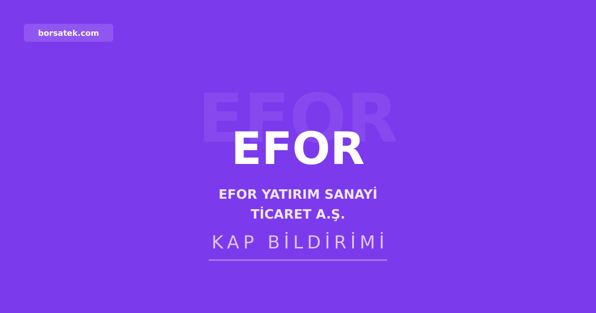 Efor Yatırım'ın bağlı ortaklığı yıllık 20 milyon litre kapasiteyle AdBlue üretimine başlıyor Borsatek