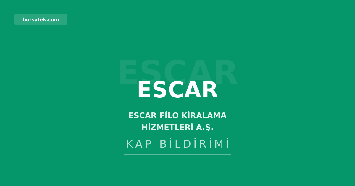 Escar'da Bulls Yatฤฑrฤฑm %77,61 pay aldฤฑ, zorunlu teklif sรผreci baลladฤฑ Borsatek