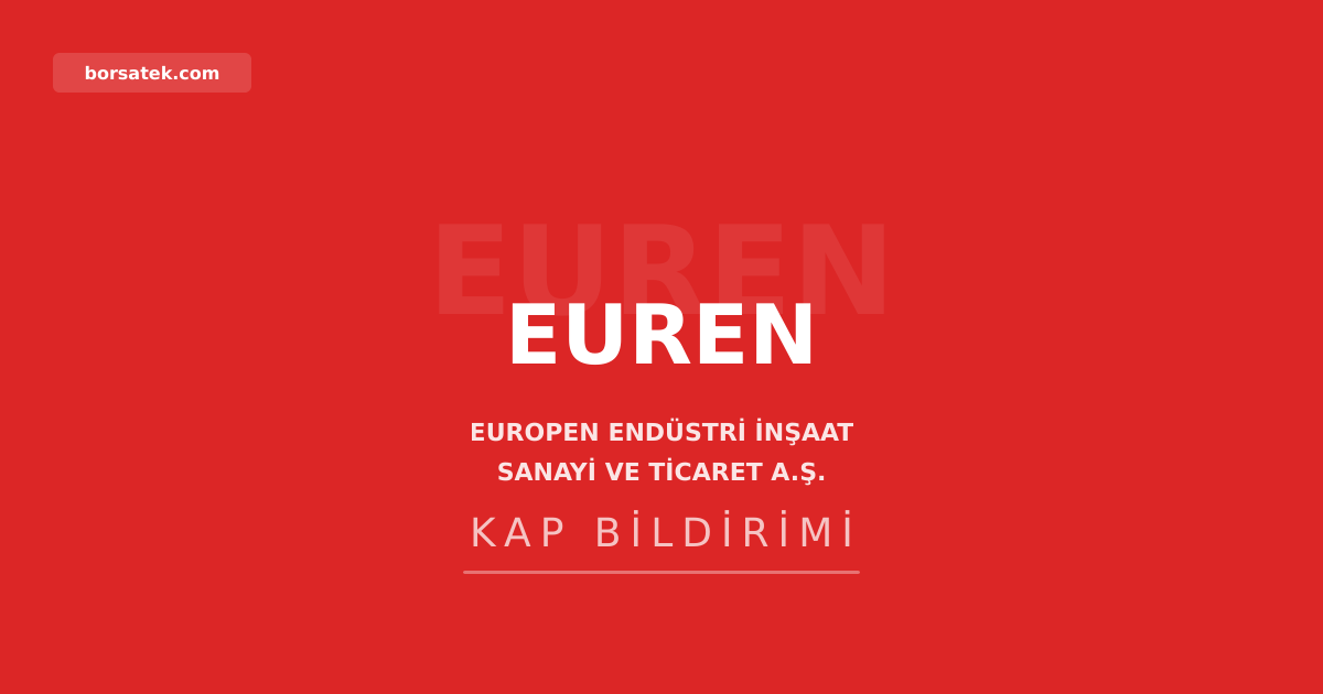 Europen Endรผstri'de รผst dรผzey yรถnetici atamalarฤฑ yapฤฑldฤฑ Borsatek
