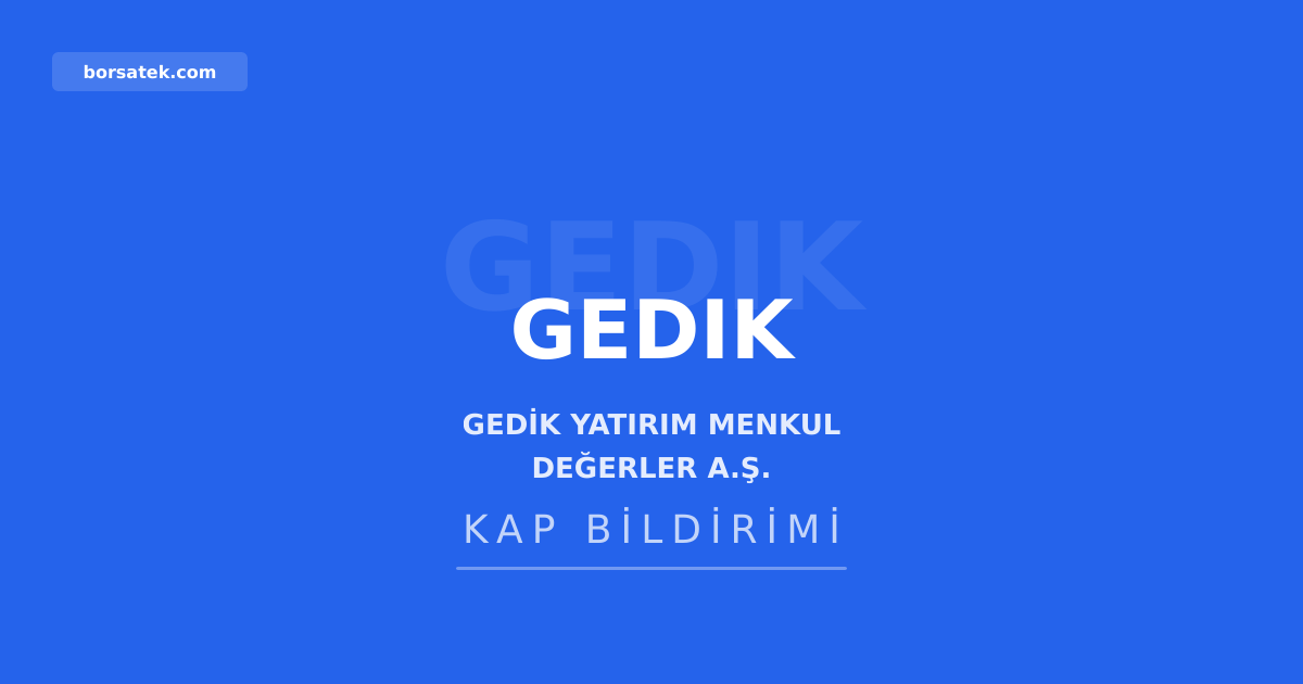 Gedik Yatırım'da üst düzey ayrılık Borsatek