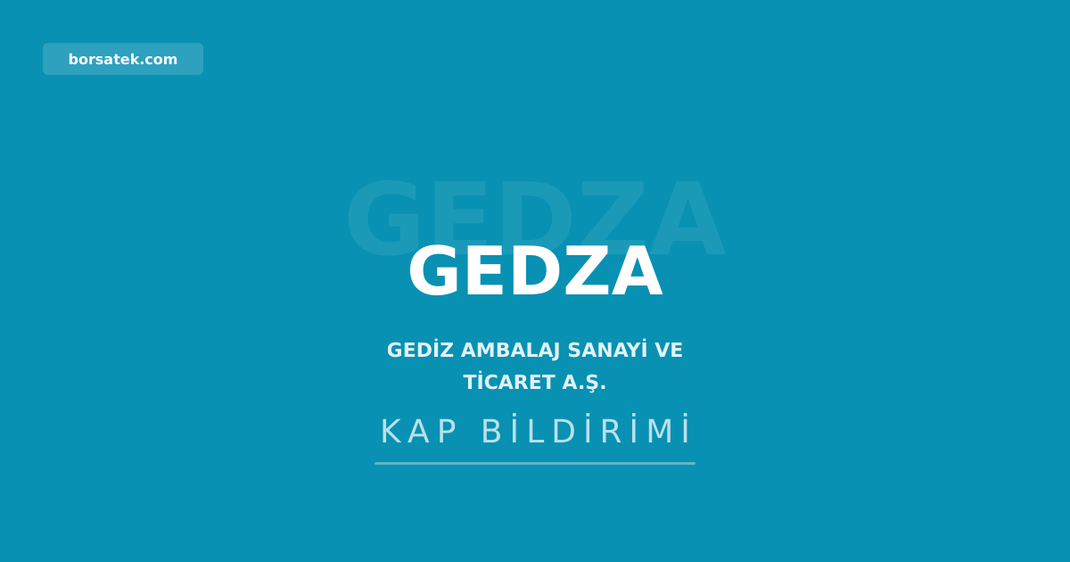 GEDZA.E hissesi işlemlerine geçici ara verildi Borsatek