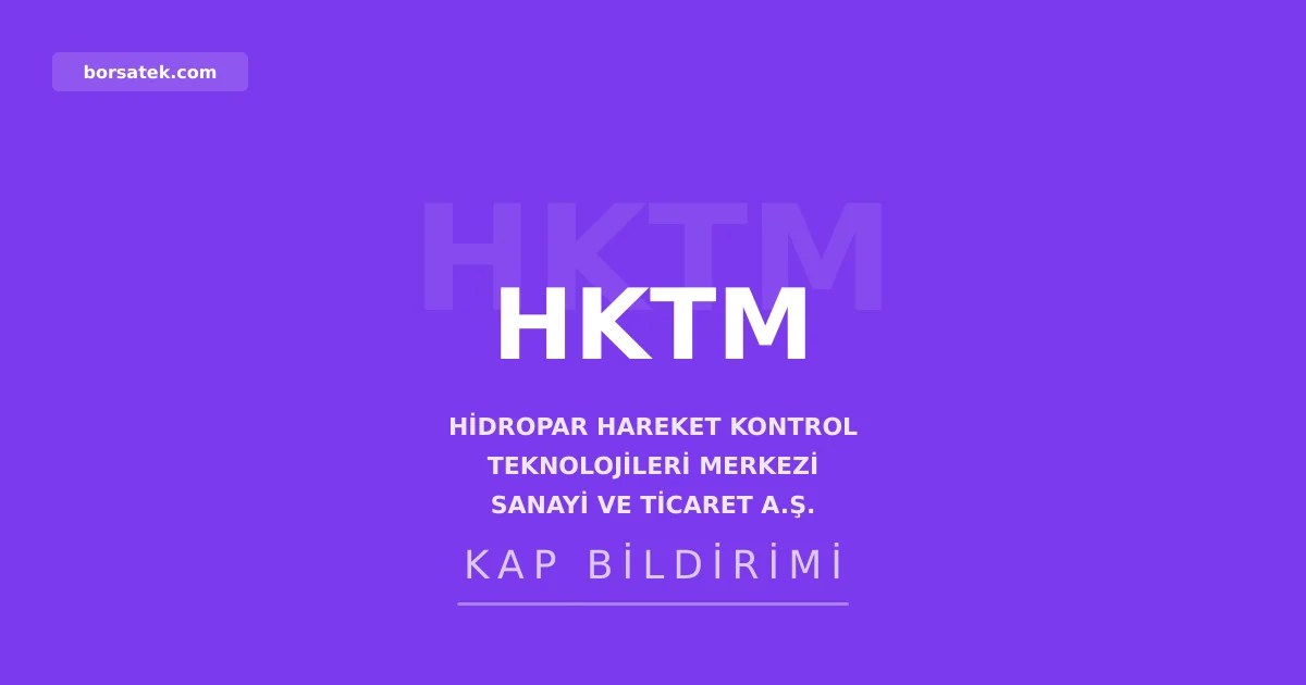 Hidropar, SFM Makine'deki yรผzde 80 hissesini 10 milyon TL'ye sattฤฑ Borsatek