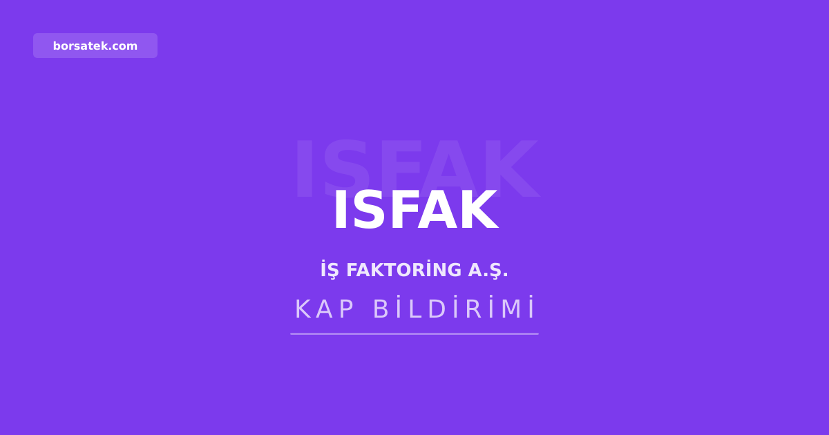 İş Faktoring'in 2 milyar TL'lik finansman bonosu itfa edildi Borsatek