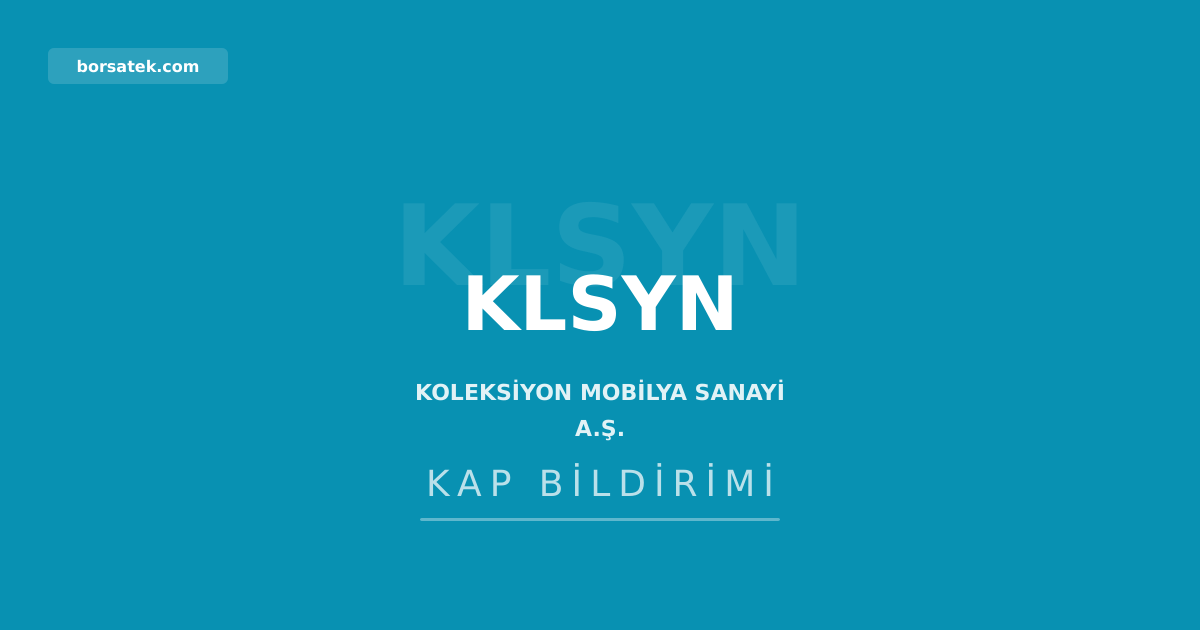 Koleksiyon Mobilya'nฤฑn esas sรถzleลme deฤiลikliฤi tescillendi Borsatek