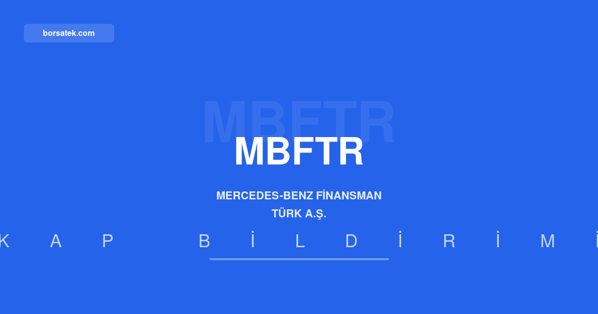 Mercedes-Benz Finansman'dan 142 milyon TL kar payฤฑ daฤฤฑtฤฑmฤฑ Borsatek