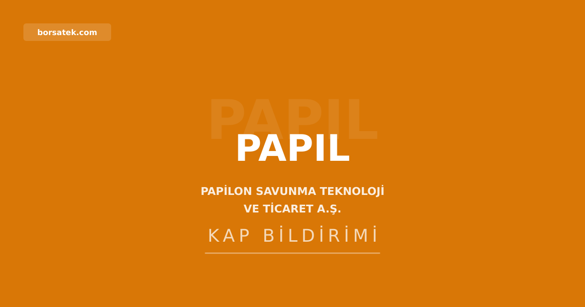 Papilon Savunma'dan yรถnetim kurulu toplantฤฑ gรผncellemesi Borsatek