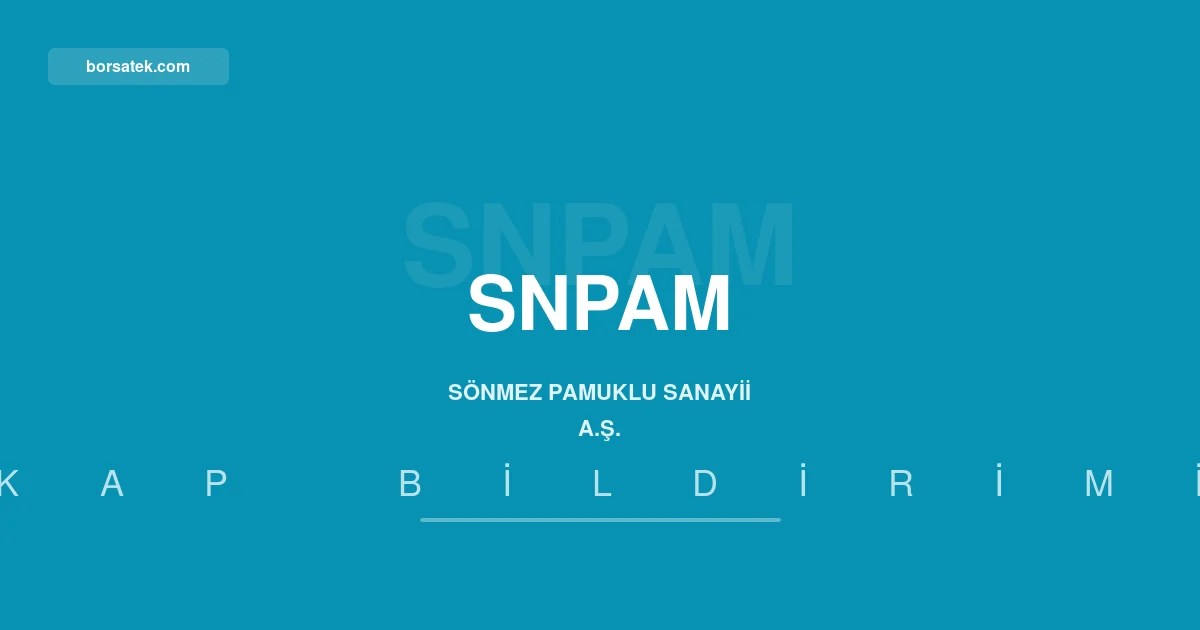 Sรถnmez Pamuklu'nun 2026 ikinci dรถnem faaliyet raporu yayฤฑmlandฤฑ Borsatek
