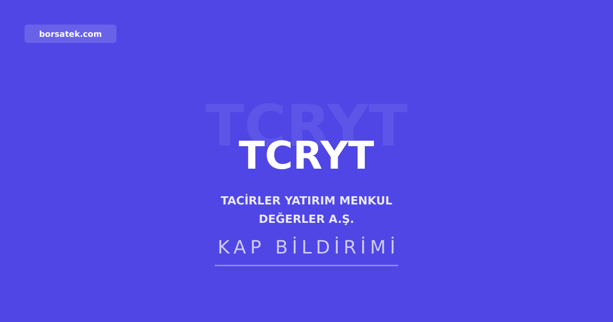 Tacirler Yatฤฑrฤฑm'dan SPK'ya 6,5 milyar TL ihraรง baลvurusu Borsatek