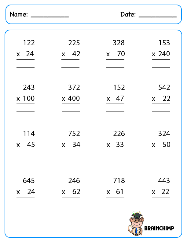 multiplication brainchimp