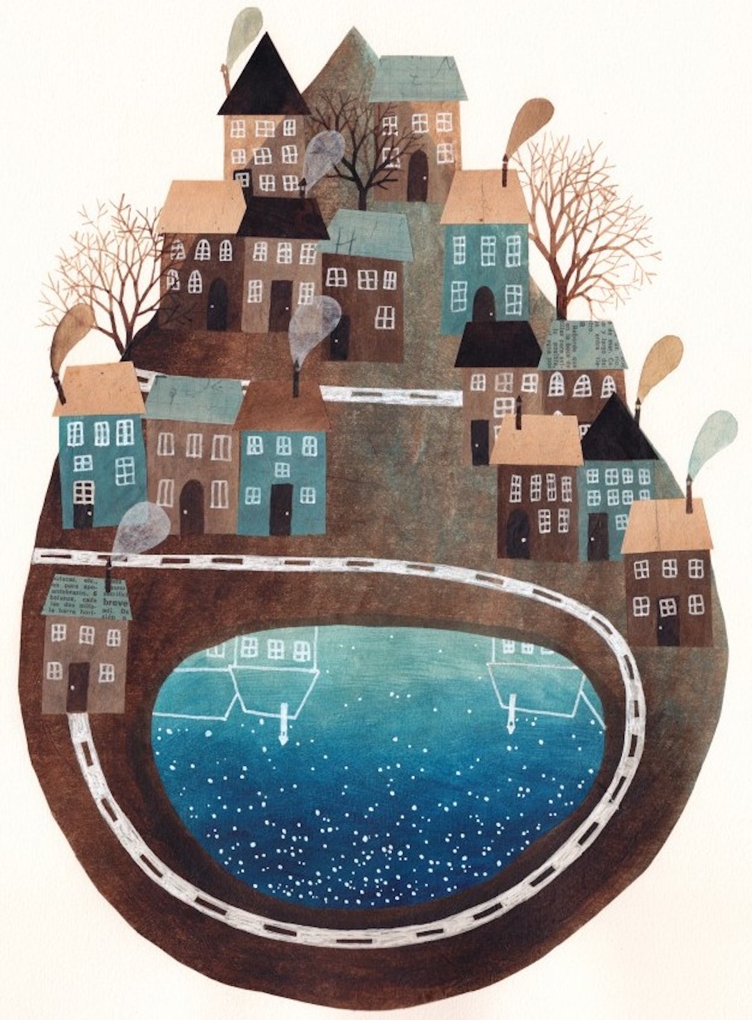 Piccole case per vivere in . Gemma Capdevila Illustrates Intriguing 'Upside Down' Worlds