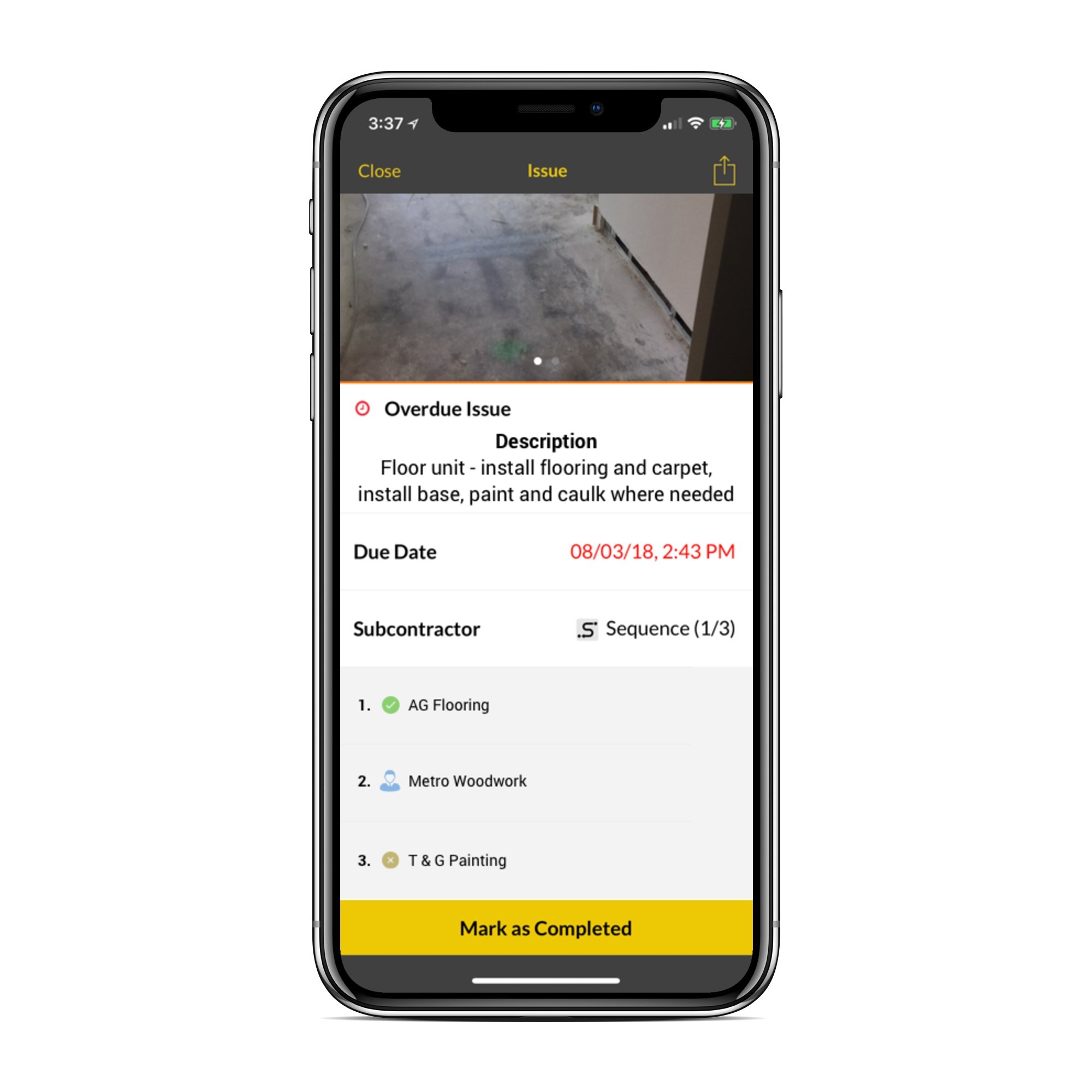 punch list app Buildup