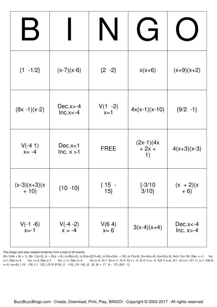 Having your own business card is of the most effective ways to market your business. Math Bingo Cards to Download, Print and Customize!