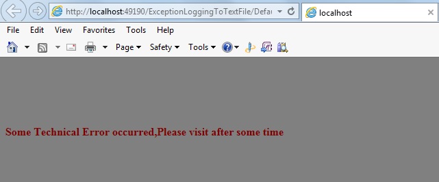 This contains the full error log of all of the pages you have . Exception Logging to Text file