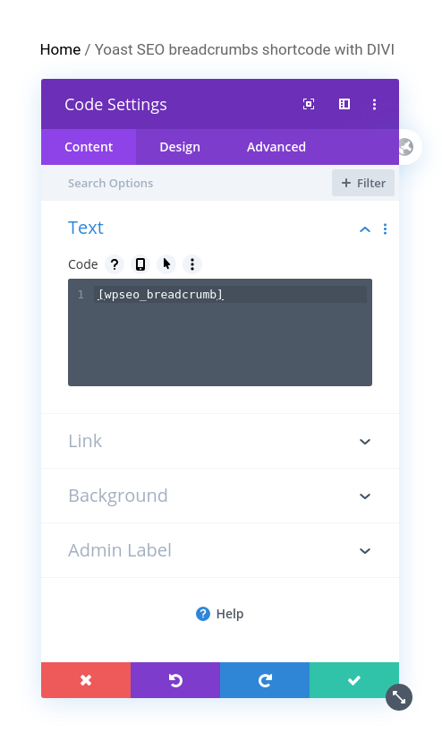 Here are 7 wordpress breadcrumbs plugins to help you implement the feature without any hassle. Yoast SEO breadcrumbs shortcode with DIVI and WordPress | Canagon