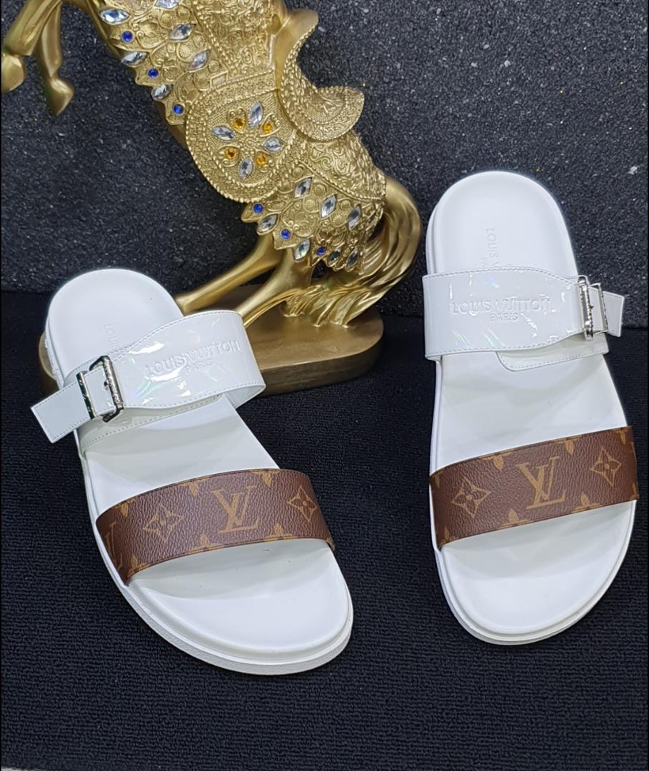 Men Double Strap Designer Palm Slippers | Cart Rollers