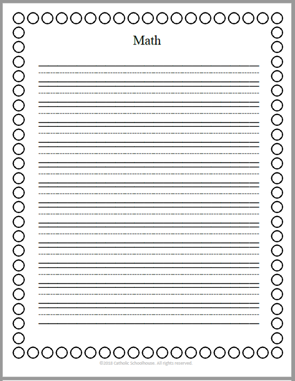 Tour 2 Quarter 3: Copywork and Dictation - Math Printables PDF ...