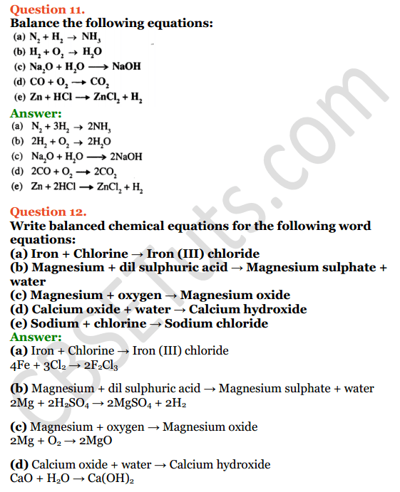 Selina Concise Chemistry Class 8 ICSE Solutions Chapter 5 Language of Chemistry 10