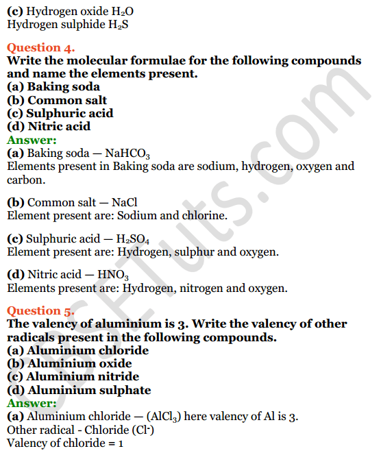 Selina Concise Chemistry Class 8 ICSE Solutions Chapter 5 Language of Chemistry 5