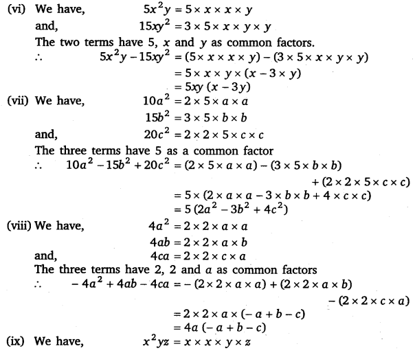 NCERT Solutions for Class 8 Maths Chapter 14 Factorisation Ex 14.1