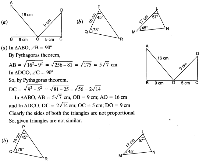 Important Questions for Class 10 Maths Chapter 6 Triangles