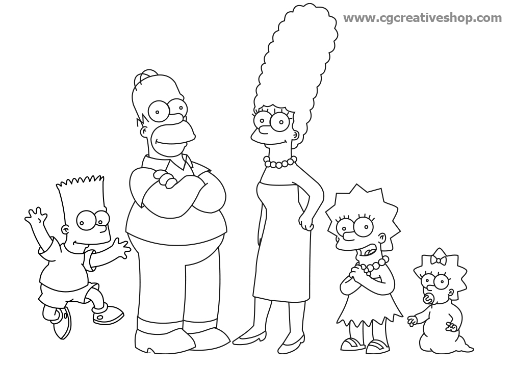La Famiglia Simpson, Disegno Da Colorare - Cgcreativeshop 720_x_1008_jpg