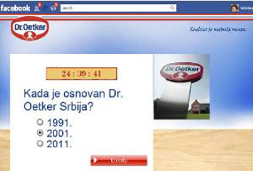 Dr Oetker Quiz Has Started On Facebook