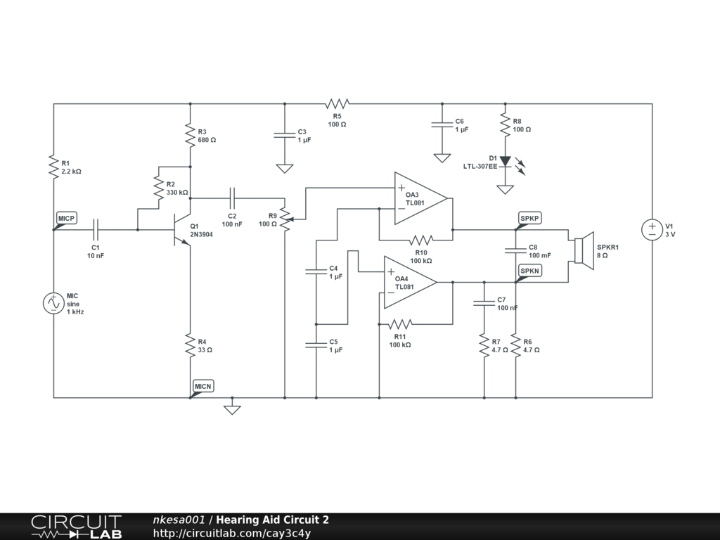 Digital Hearing Aid Schematic Diagram Circuit Diagram