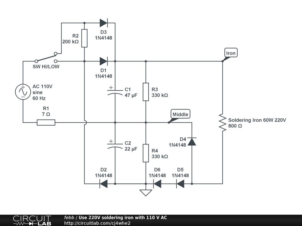 Use 220v Soldering Iron With 110 V Ac Circuitlab