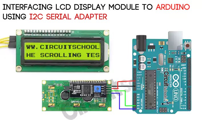 This same connections can be used in many programm to display its measurement. Connect Lcd Display To Arduino With Only Two Pins I2c Adapter Circuit Schools