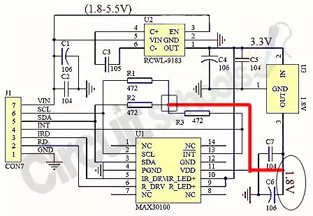 Pulse Oximeter Circuit Diagram