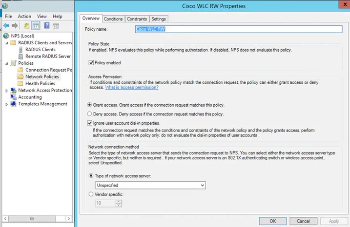 Gestion Access pour AireOS WLC par Microsoft NPS - Cisco