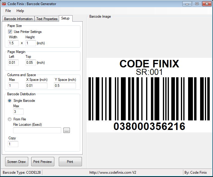 By entering text in the textbox, you can create barcode on barcode generator. Code Finix Barcode Generator
