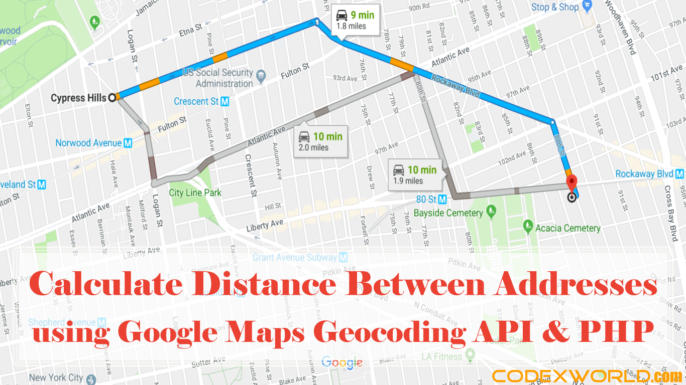 Distance between two addresses driving distance between two locations