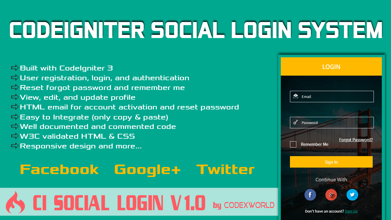 codeigniter web development framework Array - codeigniter social login  system codexworld rh codexworld com