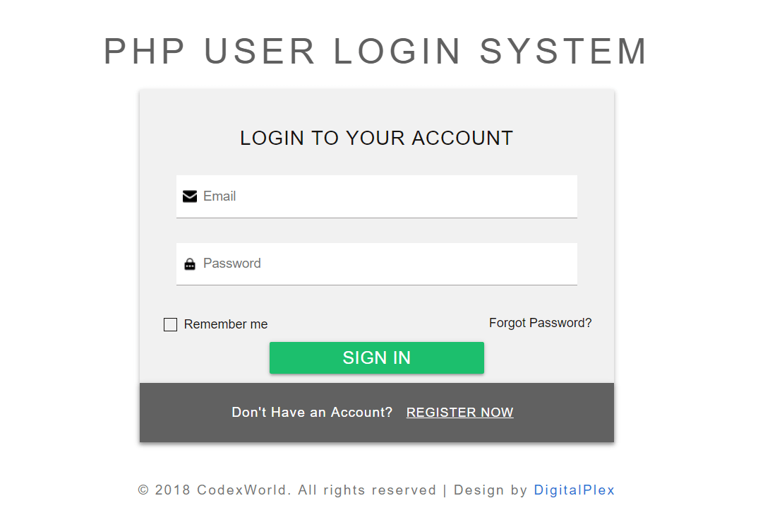 PHP User Login System CodexWorld