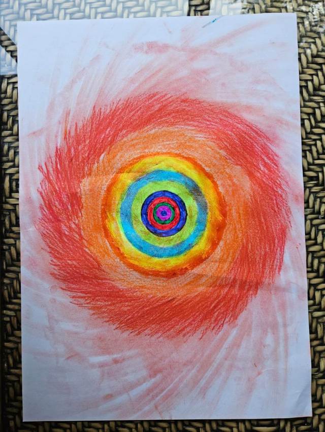 My free-form Mandala - you do not need to be an artist to do arts and crafts