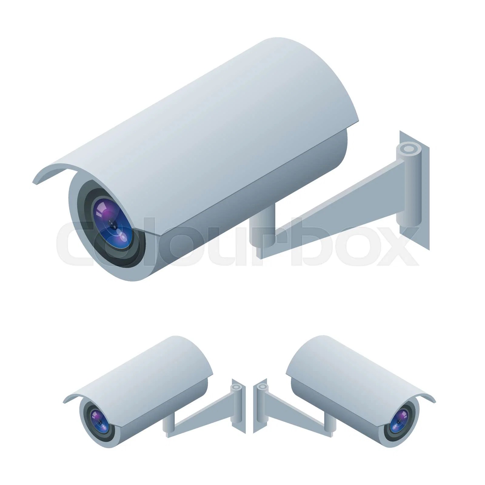 Video Surveillance Isometric Stock Vector Colourbox