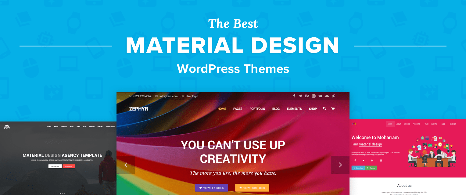 You can find multipurpose themes that suit almost any website, but there are also themes built for specific niches, like ecommerce sites, portfolios, or blogs. Top 6 Best Material Design WordPress Themes for 2018