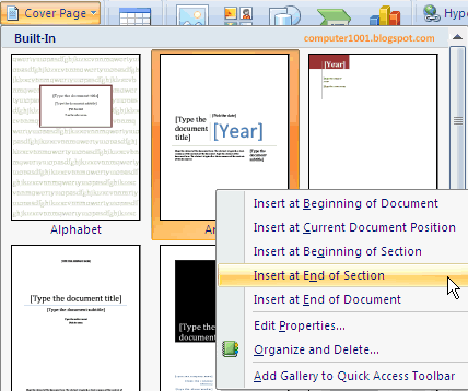 File master cara membuat cover yang cantik menarik di ms word, ada di sini: Cara Membuat Cover Page Di Word Computer 1001