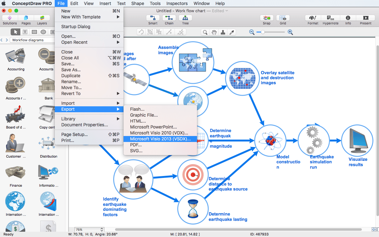 Create Visio Workflow Diagram ConceptDraw HelpDesk jpg (1212x758)