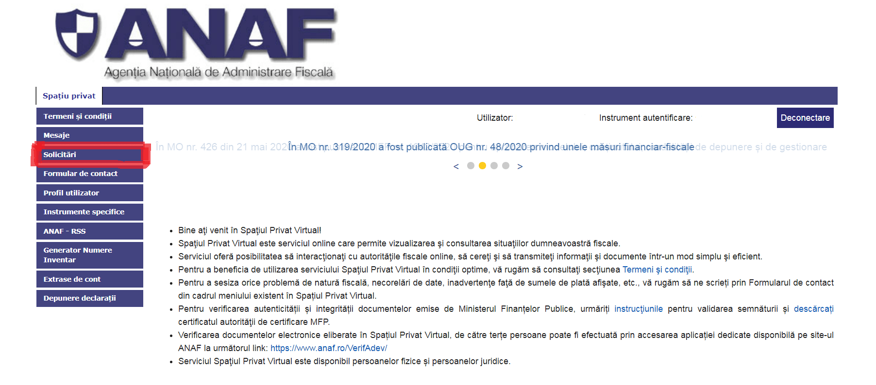 Declaraţia unică se poate depune prin serviciul spaţiul privat virtual sau poate fi transmisă anaf prin intermediul serviciului „depunere . Spatiul Privat Virtual Inregistrare Si Informatii Disponibile Liliana Ungureanu Expert Contabil