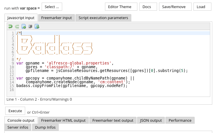 Badass Alfresco JavaScript Console - CONTENTREICH