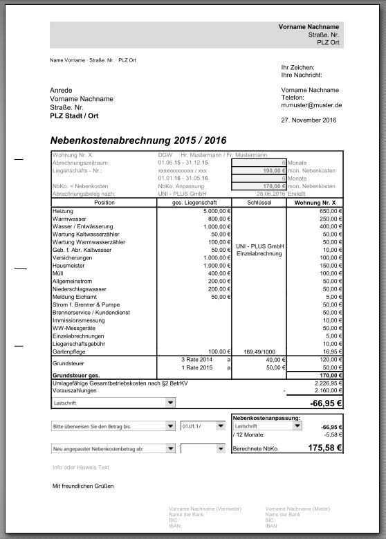 Gleiches gilt für den kauf einer wohnung oder den hausbau. Nebenkostenabrechnung einer Eigentumswohnung in Excel