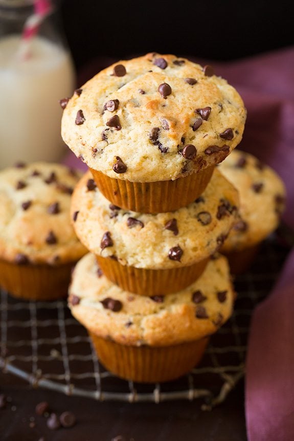 I never would have thought of adding greek yogurt. Bakery Style Chocolate Chip Muffins Cooking Classy