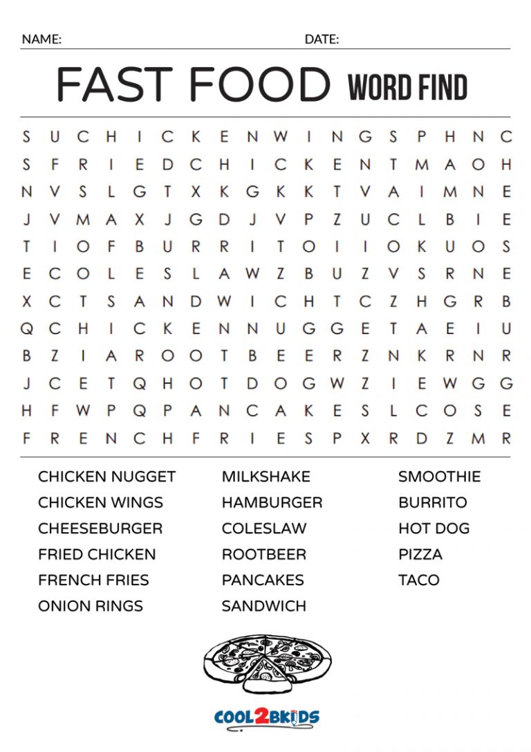 food word search cool2bkids