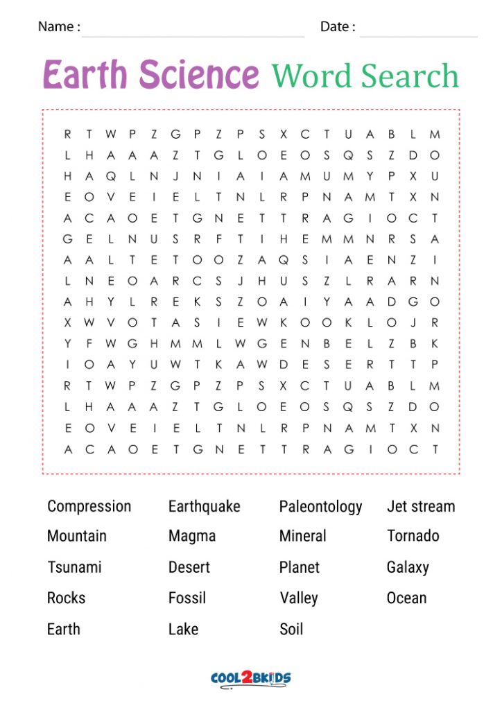 science word search cool2bkids