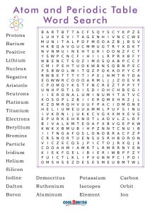 printable periodic table word search cool2bkids