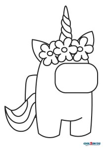 free printable among us unicorn coloring pages for kids